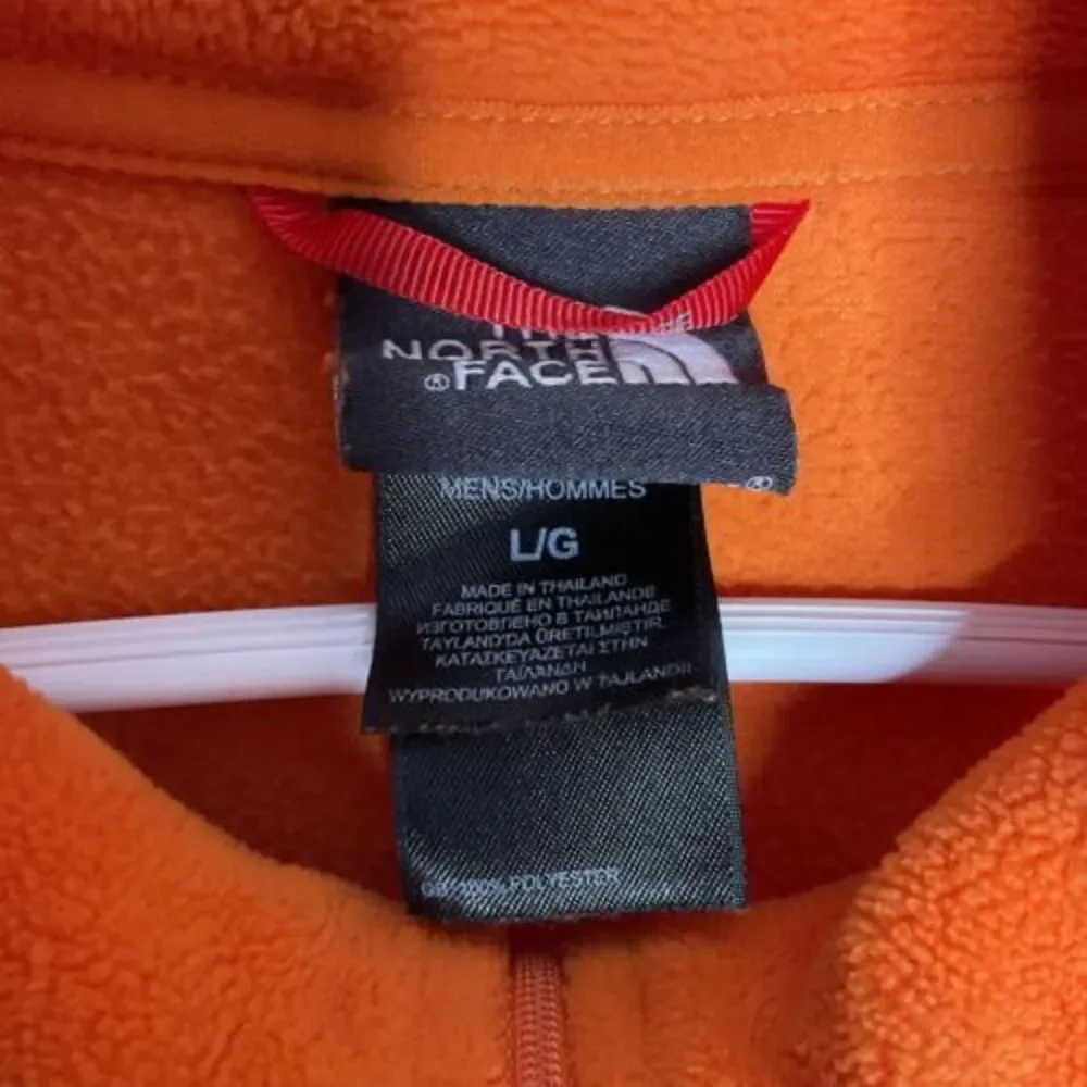 The North‎ Face Sweatshirt Men's Large Orange Fleece Flash Dry 1/3 Zip Pullover